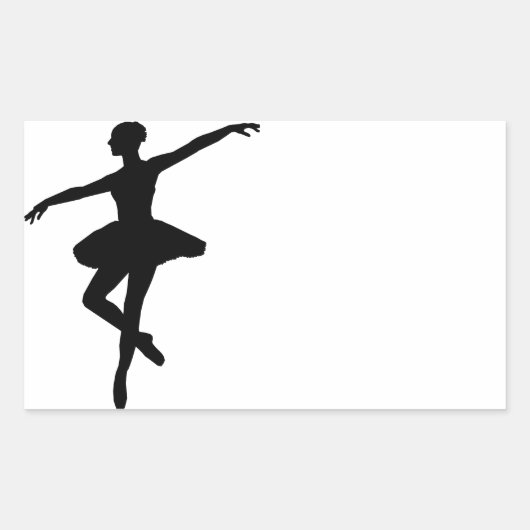 Sticker Rectangulaire Ballet simple Ballerina noir blanc (Devant)