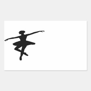 Sticker Rectangulaire Ballet simple Ballerina noir blanc