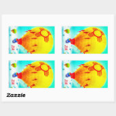 Sticker Rectangulaire Ballon de Zia (Feuille)