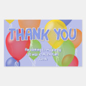 Sticker Rectangulaire ballons bleu découpe biscuits anniversaire merci (Devant)