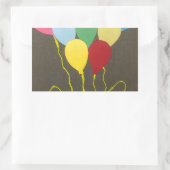 Sticker Rectangulaire Ballons d'anniversaire colorés Design graphique (Sac)