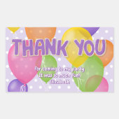 Sticker Rectangulaire ballons de biscuits coupés violet anniversaire mer (Devant)