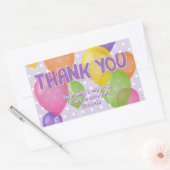 Sticker Rectangulaire ballons de biscuits coupés violet anniversaire mer (Enveloppe)