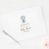 Sticker Rectangulaire Balloon à air chaud Ours en peluche Nuage Oiseau (Enveloppe)