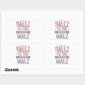 Sticker Rectangulaire Ballz à l'élection Walz Harris Waltz 2024 (Feuille)