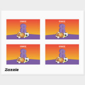 Sticker Rectangulaire Bals de sport pour la 8e fille (Feuille)