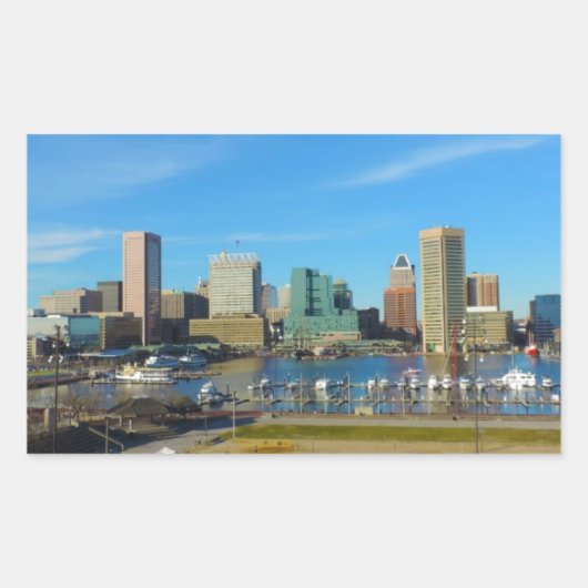 Sticker Rectangulaire Baltimore Skyline de Federal Hill (Devant)