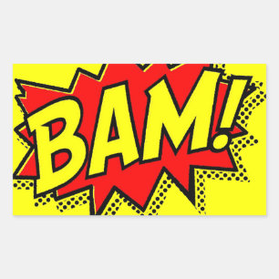 STICKER RECTANGULAIRE BAM COMICBOOK SONS ACTIONS LOUD COMICS CARTOONS