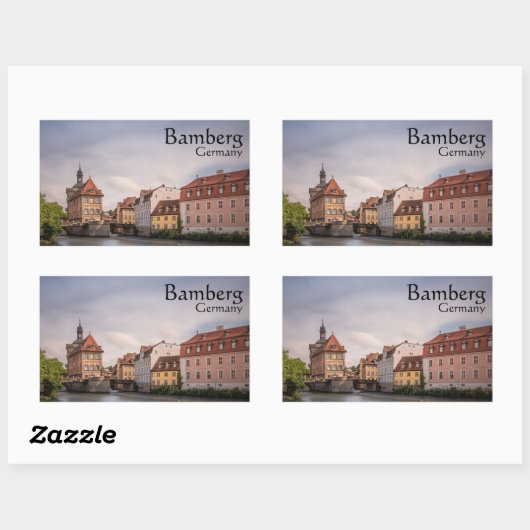 Sticker Rectangulaire Bamberg Allemagne (Feuille)