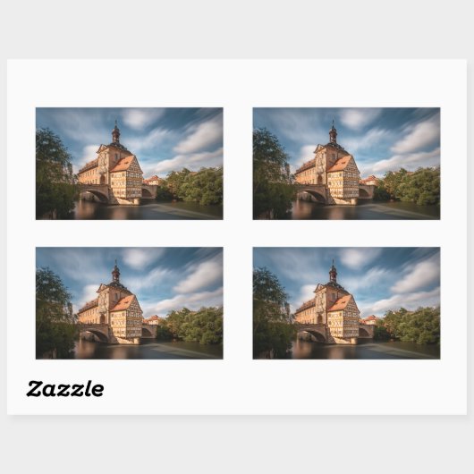 Sticker Rectangulaire Bamberg Allemagne (Feuille)