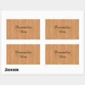 Sticker Rectangulaire Bambou naturel apparence du grain de bois (Feuille)