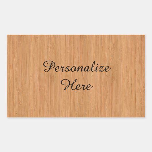 Sticker Rectangulaire Bambou naturel apparence du grain de bois (Devant)