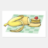 Sticker Rectangulaire Banane et Pancakes Petit déjeuner Plat (Devant)