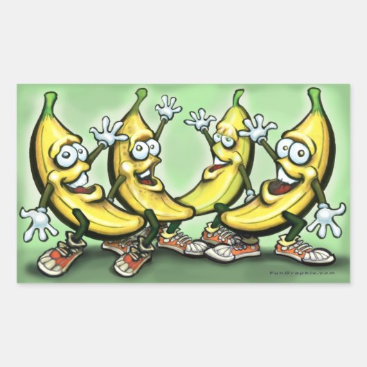 Sticker Rectangulaire Bananes (Devant)