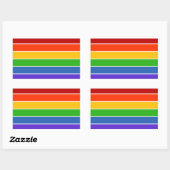 Sticker Rectangulaire Bande arc-en-ciel (Feuille)