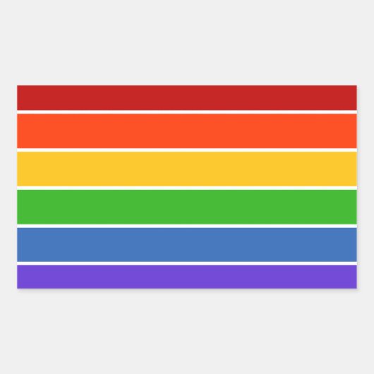 Sticker Rectangulaire Bande arc-en-ciel (Devant)