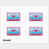 Sticker Rectangulaire Bande Cassette Rétro (Feuille)