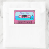 Sticker Rectangulaire Bande Cassette Rétro (Sac)