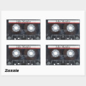 Sticker Rectangulaire Bande Cassette Rétro (Feuille)