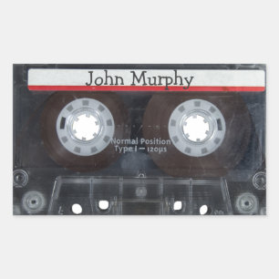 Sticker Rectangulaire Bande Cassette Rétro