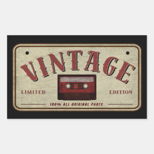 Sticker Rectangulaire Bande Cassette Vintage Édition Limitée Amoureux de