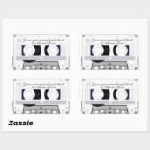 Sticker Rectangulaire Bande de cassette - blanc - (Feuille)
