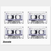 Sticker Rectangulaire Bande de cassette - gris - (Feuille)