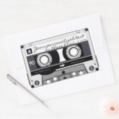 Sticker Rectangulaire Bande de cassette - noir - (Enveloppe)