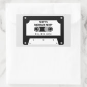 Sticker Rectangulaire Bande de cassette rétro Noir et Blanc Bachelor Par (Sac)