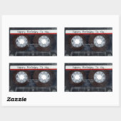 Sticker Rectangulaire Bande de la cassette d'anniversaire (Feuille)