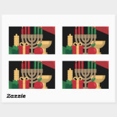 Sticker Rectangulaire bande diagonale Happy Kwanzaa (Feuille)