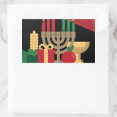 Sticker Rectangulaire bande diagonale Happy Kwanzaa (Sac)