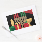 Sticker Rectangulaire bande diagonale Happy Kwanzaa (Enveloppe)