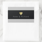 Sticker Rectangulaire bande noire avec des noms, amour mariage (Sac)