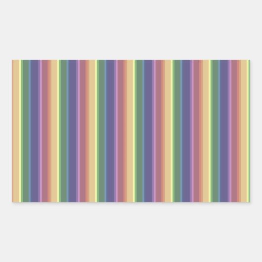 Sticker Rectangulaire Bandes arc-en-ciel coupées (Devant)