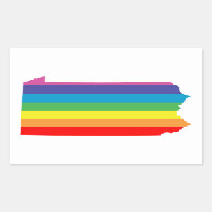 Sticker Rectangulaire bandes arc-en-ciel de pennsylvanie