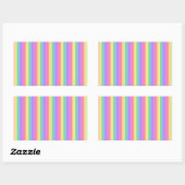 Sticker Rectangulaire Bandes arc-en-ciel pastel (Feuille)