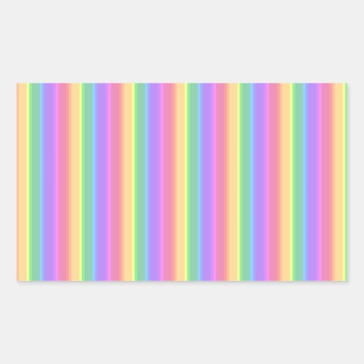 Sticker Rectangulaire Bandes arc-en-ciel pastel (Devant)