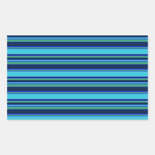 Sticker Rectangulaire Bandes bleues et vertes (Devant)