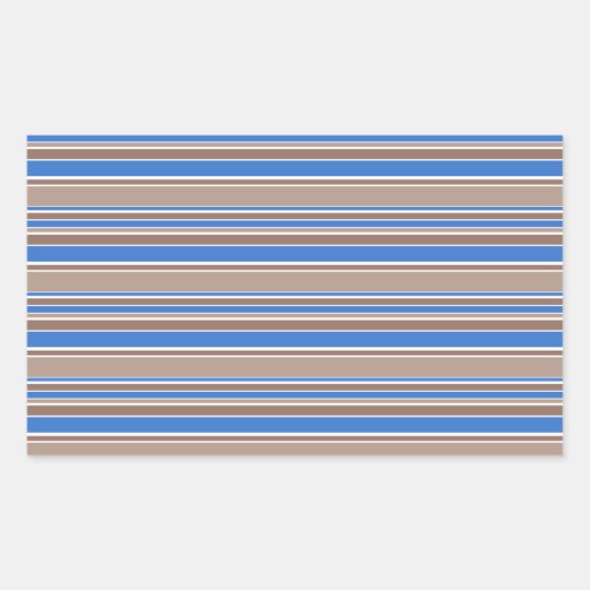Sticker Rectangulaire Bandes Brown et bleues (Devant)