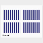 Sticker Rectangulaire Bandes de bonbons bleu et blanc marine (Feuille)