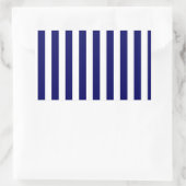 Sticker Rectangulaire Bandes de bonbons bleu et blanc marine (Sac)