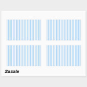 Sticker Rectangulaire Bandes de bonbons bleu pâle et blanc (Feuille)