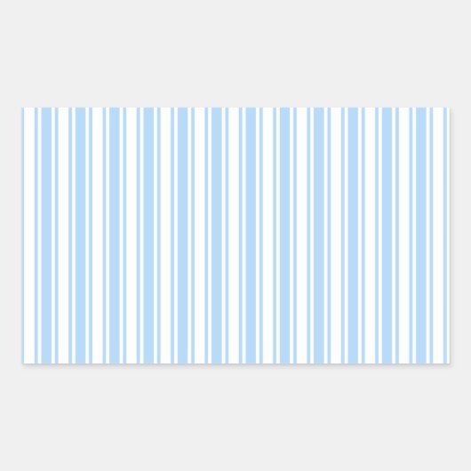 Sticker Rectangulaire Bandes de bonbons bleu pâle et blanc (Devant)