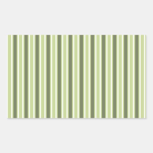 Sticker Rectangulaire Bandes de bonbons d'olive et blanc (Devant)