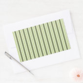 Sticker Rectangulaire Bandes de bonbons d'olive et blanc (Enveloppe)