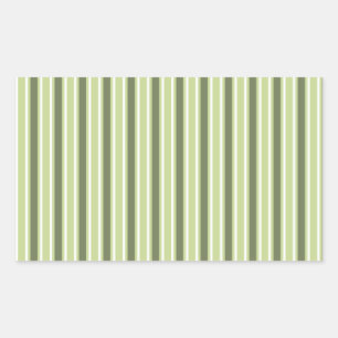 Sticker Rectangulaire Bandes de bonbons d'olive et blanc
