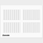 Sticker Rectangulaire Bandes de bonbons gris clair et blanc (Feuille)