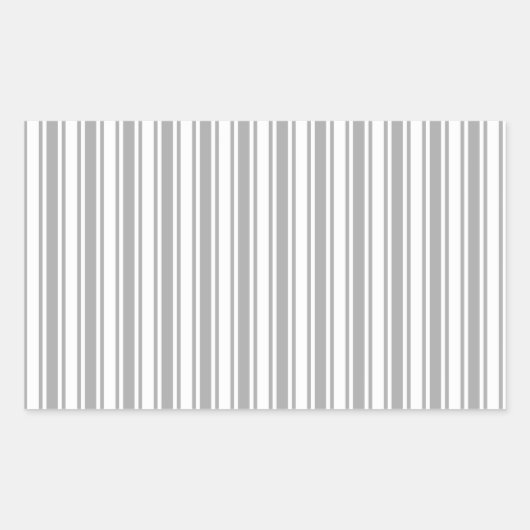 Sticker Rectangulaire Bandes de bonbons grises et blanches (Devant)