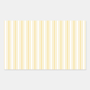 Sticker Rectangulaire Bandes de bonbons jaune pâle et blanc